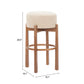 Nade Beige & Walnut Barstool (Set of 2)