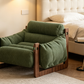 Green oil-waxed leather lounge chair