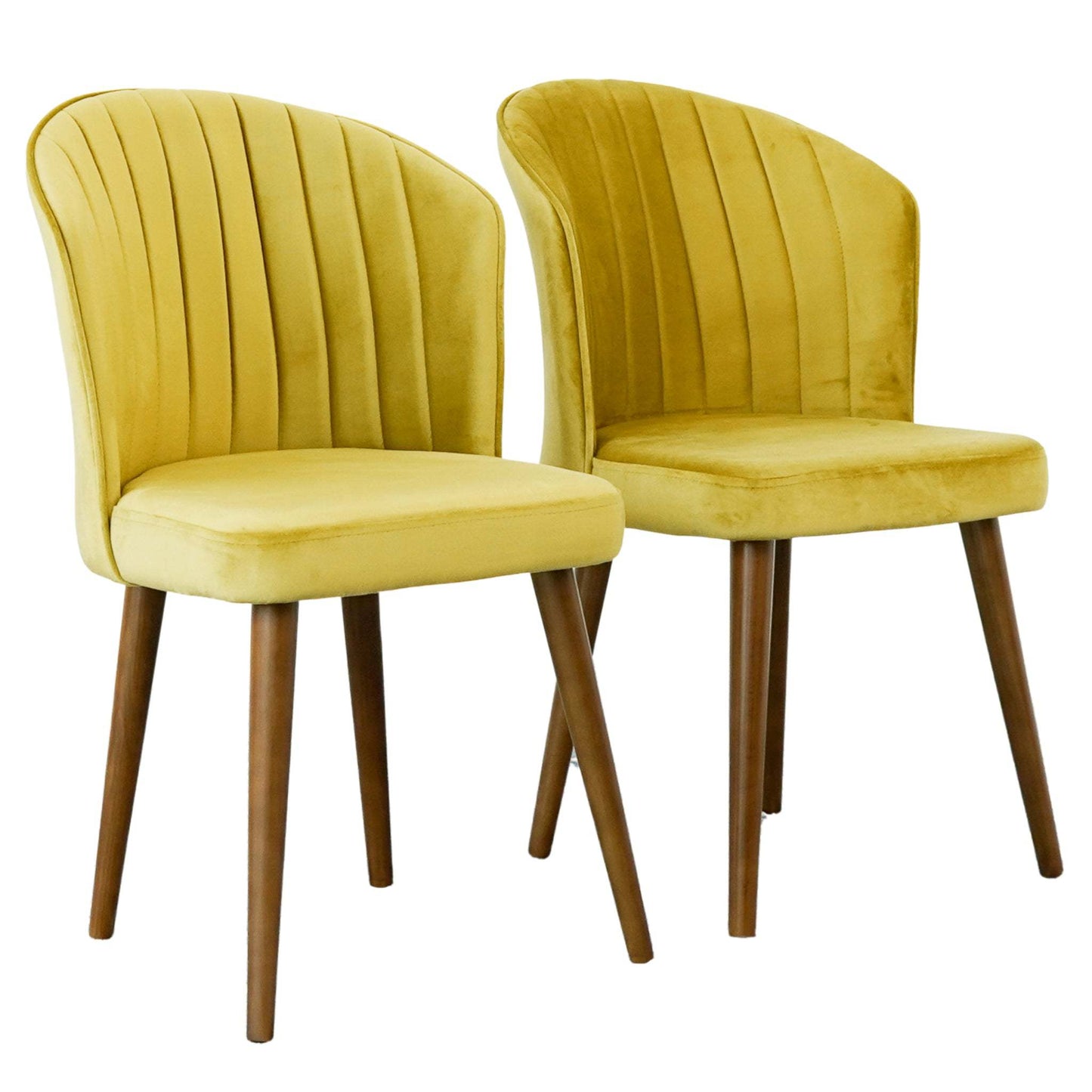Parsons Gold Velvet Dining Chair Set – 34" Mid-Century Chairs (Set of 2)