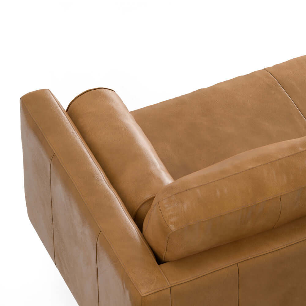 Morrison MCM Genuine Leather Sectional Chaise Sofa 102" – close-up detail