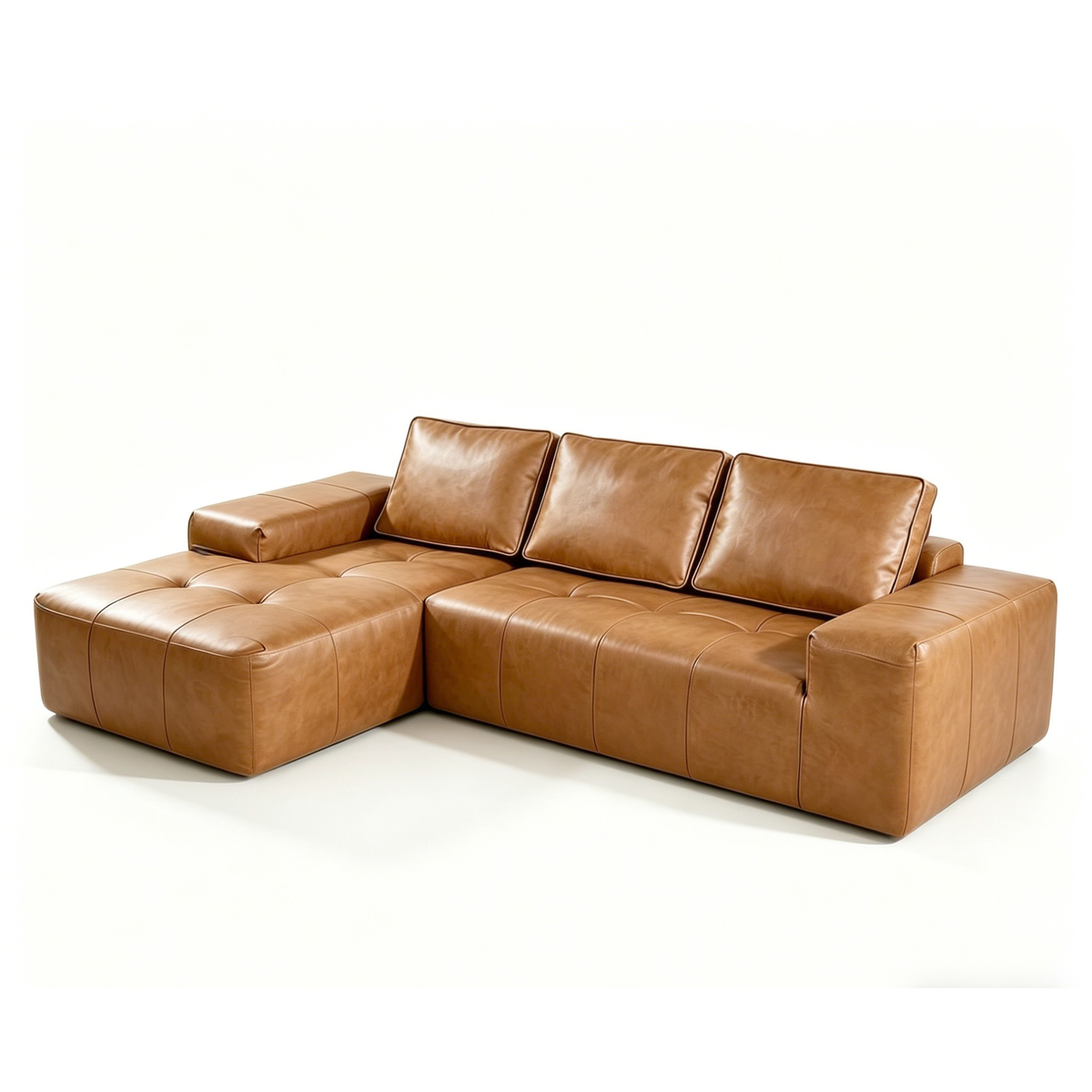 Isolde Brown Faux Leather Modular Sectional