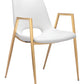 Desi Dining Chair (Set of 2) in White & Gold