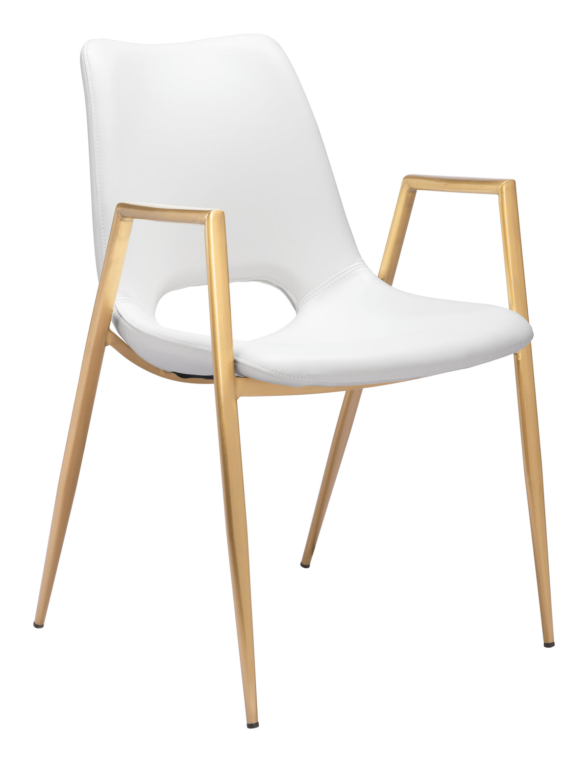 Desi Dining Chair (Set of 2) in White & Gold