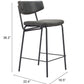 Charon Counter Stool (Set of 2) in Vintage Black