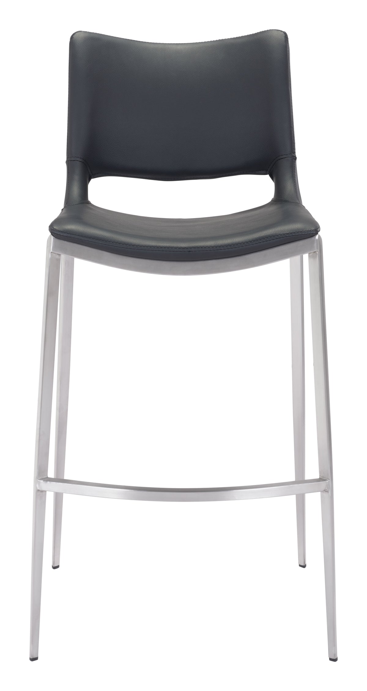 Ace Barstool (Set of 2) in Black & Silver