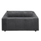 Oversized Gray Corduroy Deep Seat Chaise Lounge with Cup Holder &amp; 2 Pillows – Modern Comfy Accent Chair