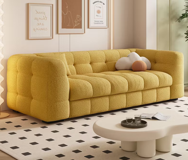 Fairfax Yellow Velvet Sofa Bed – 87