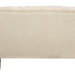 90" Ivory Velvet Sofa And Toss Pillows With Gold Legs - Back view showcasing soft fabric and elegant design.