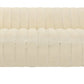 90" Ivory Velvet Sofa And Toss Pillows With Gold Legs in a luxurious design.