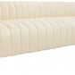 90" Ivory Velvet Sofa And Toss Pillows With Gold Legs featuring soft upholstery and elegant design.