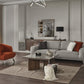 90" Linen Linen Sleeper Sofa And Toss Pillows With Silver Legs in a modern living room setting.
