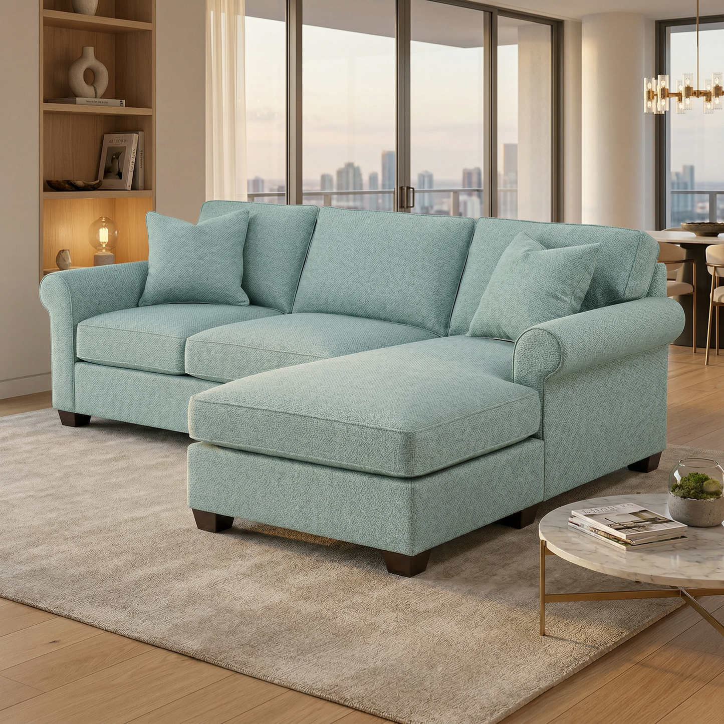 Irlanda Upholstered L-Shaped Sectional – 120" Made-in-USA Sectional Sofa