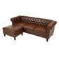 Calder Faux Leather Sectional – 85" L-Shaped 4-Seater with Storage Ottoman (2 Colors)