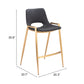 Desi Counter Stool (Set of 2) in Black & Gold