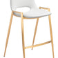 Desi Counter Stool (Set of 2) in White & Gold