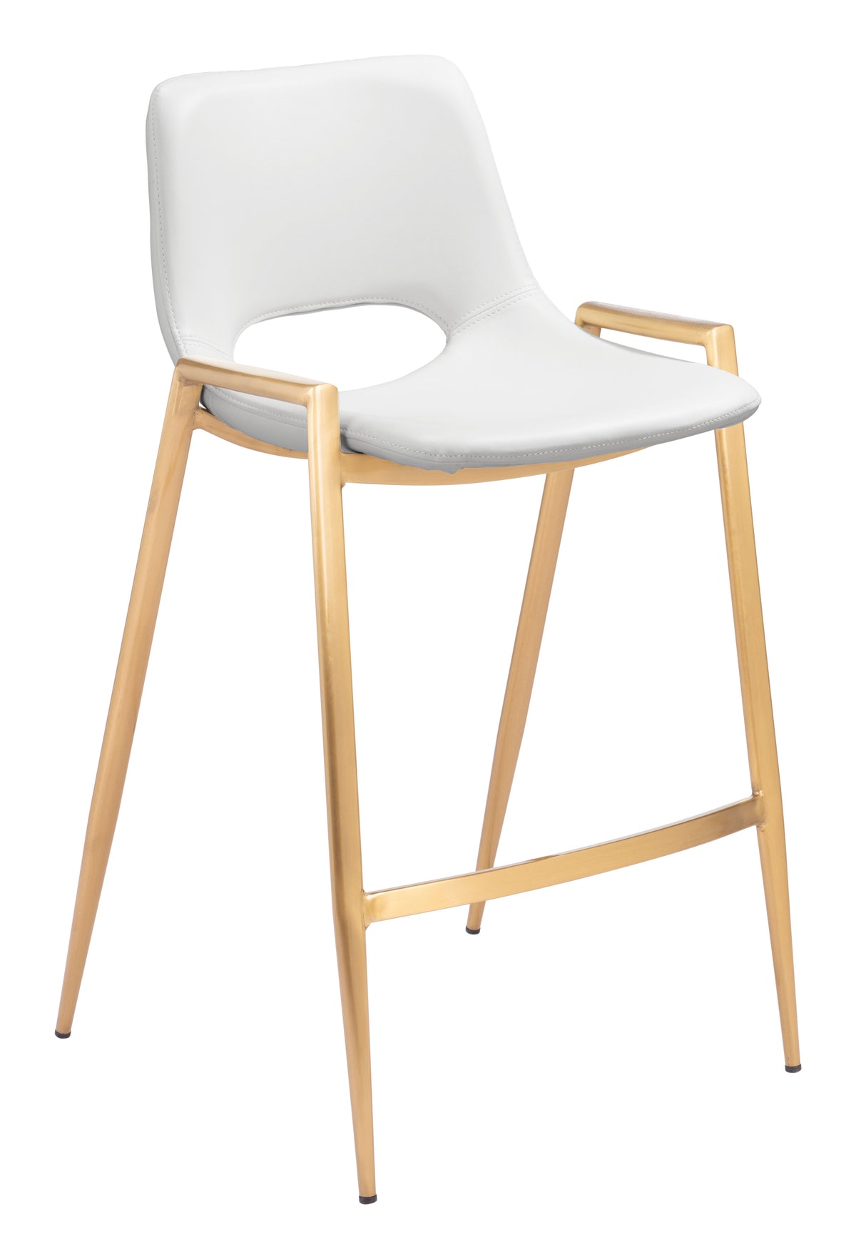 Desi Counter Stool (Set of 2) in White & Gold