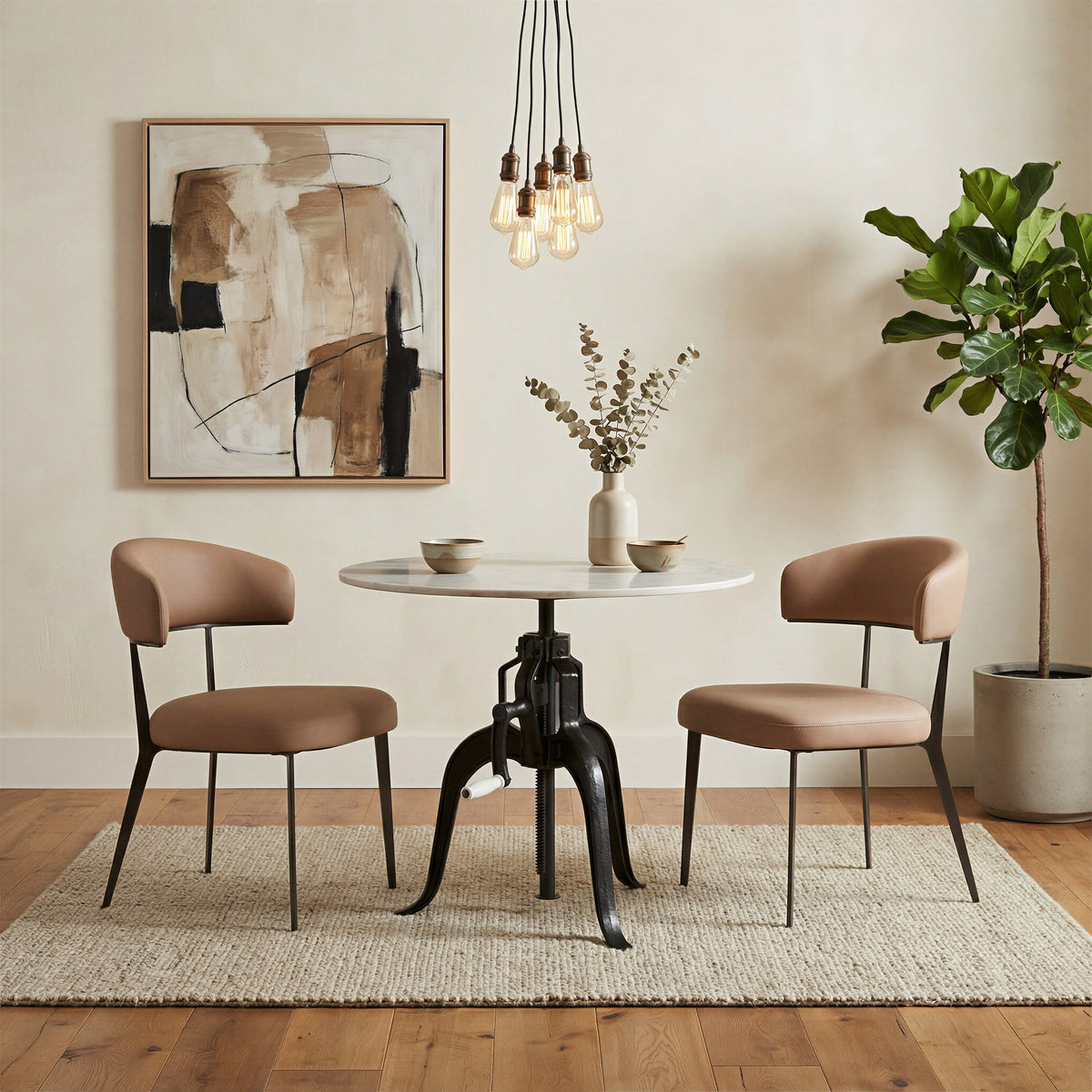 Mufid White & Black Bistro Table