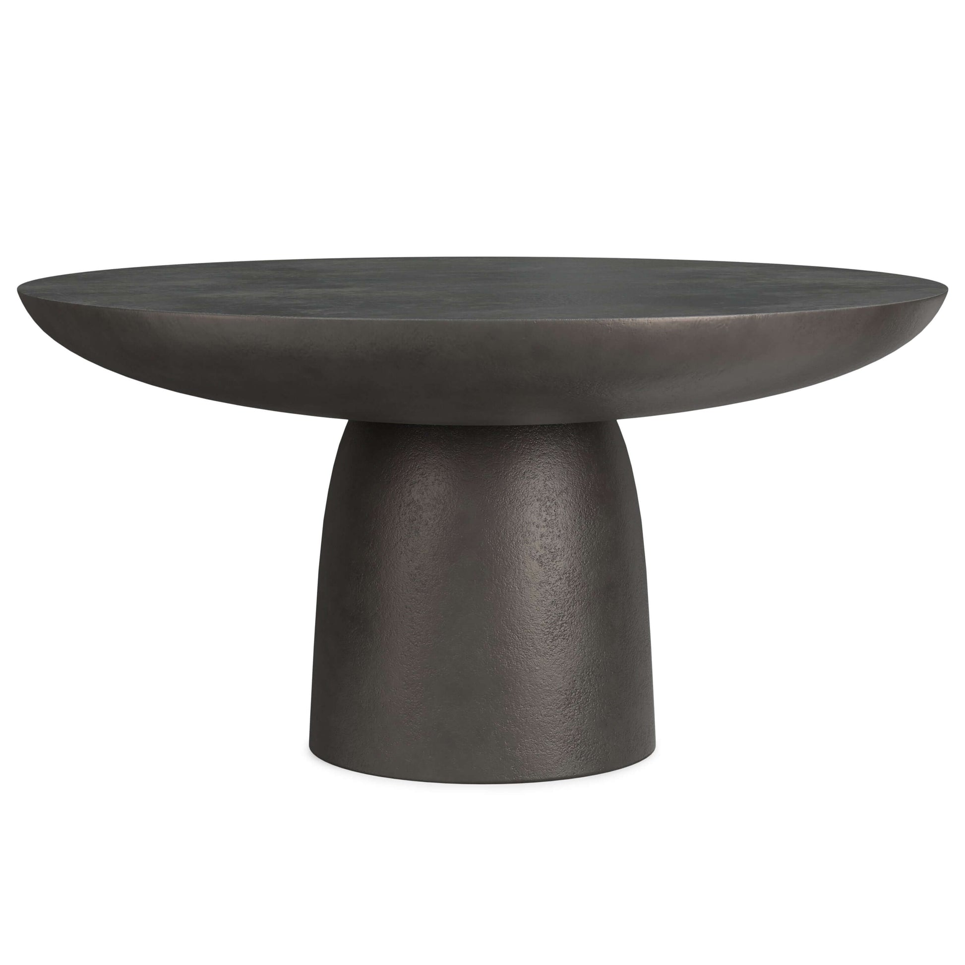 Alexa Black Cast Aluminum Round Coffee Table 30' with sleek, industrial design and elegant finish.