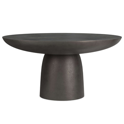 Alexa Black Cast Aluminum Round Coffee Table 30' with sleek, industrial design and elegant finish.