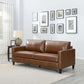 MCM Square Arm Genuine Leather Sofa 80'