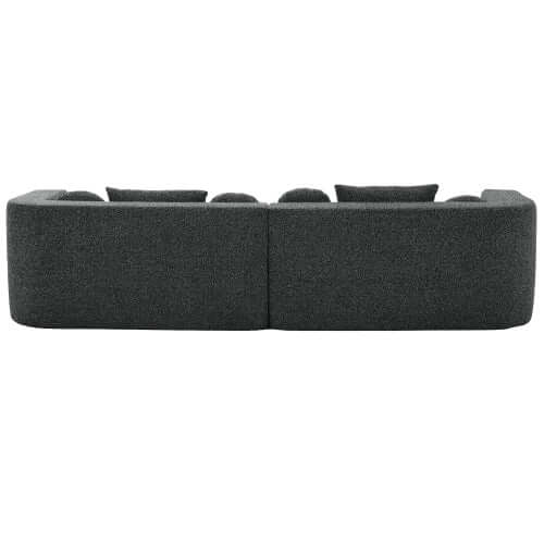 Boneless Boucle Modular Sectional Sofa 115” – Deep Seat Curved U-Shaped Foam Couch for 6