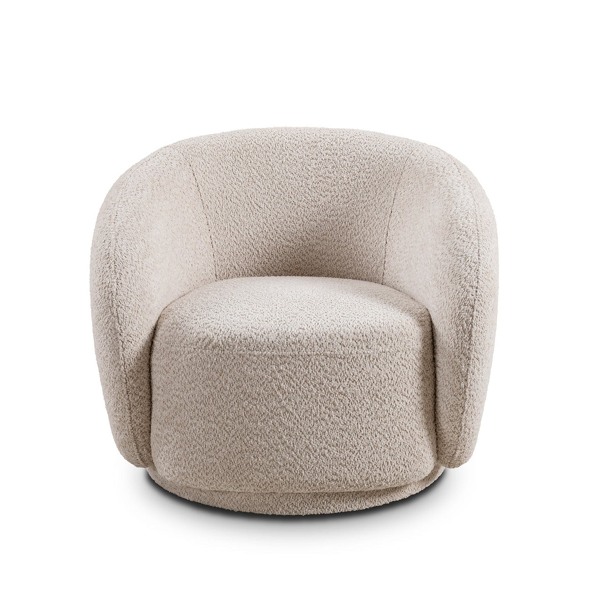 Farrah Accent Chair in Light Beige (Swivel Barrel Chair)