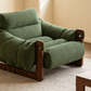 Green oil-waxed leather lounge chair