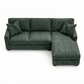 Clifford L-Shaped Sectional Sofa – Made in USA, 9 Fabric Options - Green Velvet Antique Charcoal (2)
