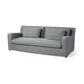 93" Dark Gray Slipcovered Fabric Sofa with Toss Pillows | Modern Upholstered Couch showcasing relaxed comfort and modern design.