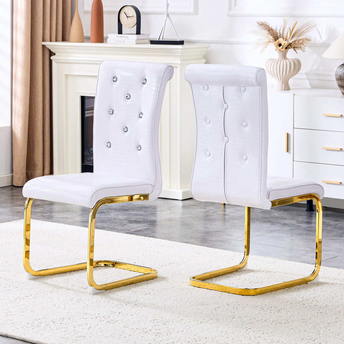 Kinsey White, Gold Legs, Set of 4