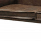 Detail of 94" Chocolate Top Grain Leather Sofa With Dark Brown Legs showcasing supple leather cushions.