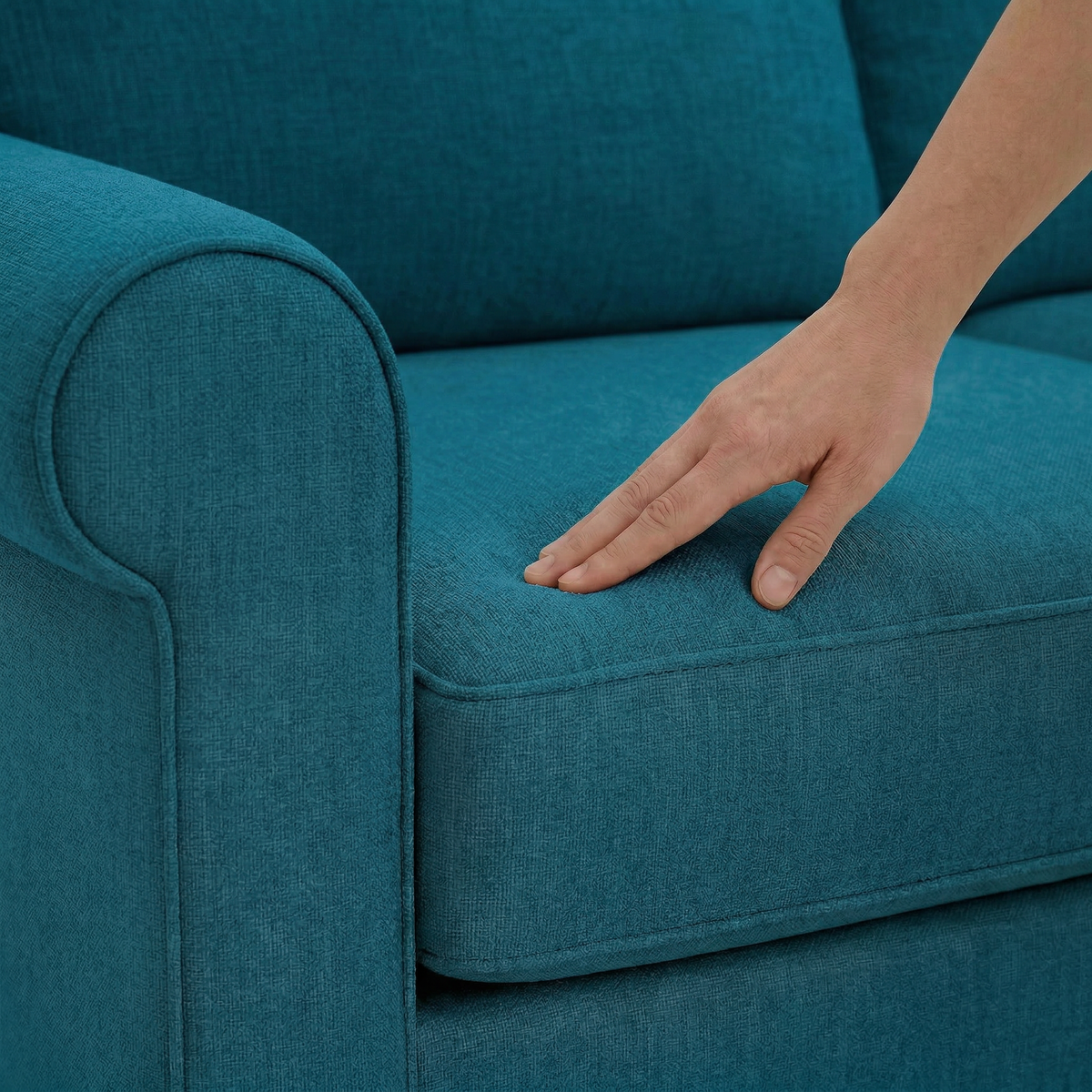 Irlanda Upholstered L-Shaped Sectional – 120" Made-in-USA Sectional Sofa - Velvet Antique Peacock - Velvet (7)
