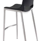 Ace Barstool (Set of 2) in Black & Silver