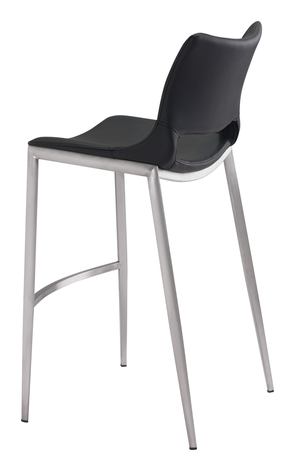 Ace Barstool (Set of 2) in Black & Silver