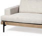 95" Beige Fabric Sofa with Black Legs | Modern Upholstered Living Room Couch showcasing clean design and comfort.