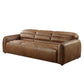 Dark Brown Top Grain Leather Sofa with Black Legs | 95" Contemporary Leather Couch - luxurious and stylish.