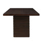 95-Inch Modern Walnut Dining Table for 8, featuring a unique double pedestal base, perfect for dining.
