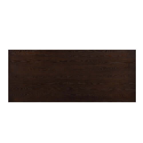 95-Inch Modern Walnut Dining Table top view showcasing dark walnut finish and spacious surface for dining.