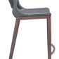 Ace Counter Stool (Set of 2) in Dark Gray & Walnut