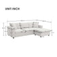 Modern 3 Seat Sofa w/ Ottoman 100" (4 Colors)