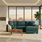 Clifford L-Shaped Sectional Sofa – Made in USA, 9 Fabric Options - Hepburn Teal - Fabric (2)