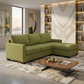 Damon L-Shaped Sectional Sofa – 120" Chaise Sectional in Fabric & Velvet - Notion Appletini - Fabric (4)
