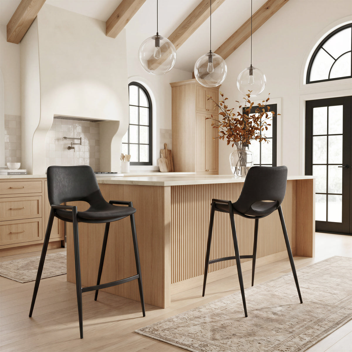Desi Counter Stool (Set of 2) in Black