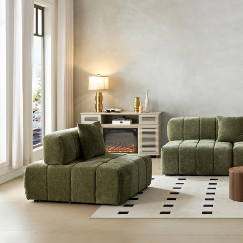 Modern Tufted Modular Sofa 143" – 3-Piece Configurable Sectional Couch (2 Colors) in a stylish living room setting.