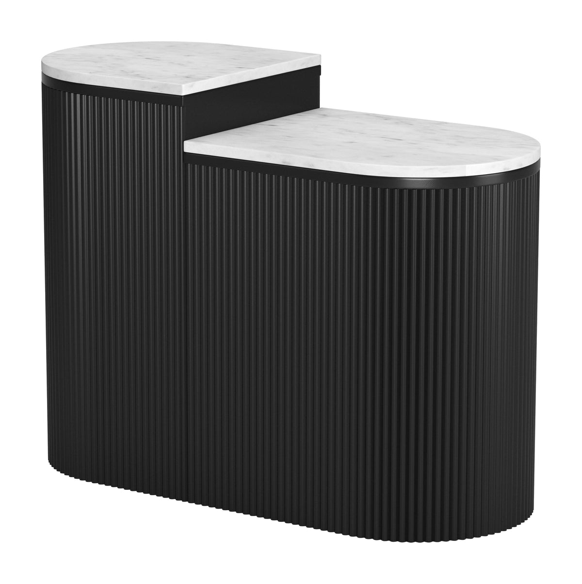 Ormara White & Black Side Table Set (2-Piece)