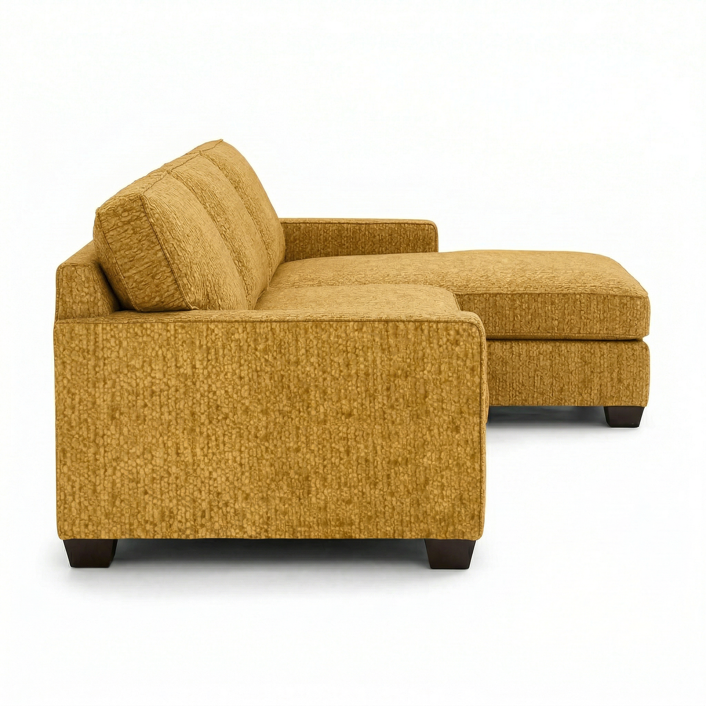 Clifford L-Shaped Sectional Sofa – Made in USA, 9 Fabric Options - Hepburn Chai Tea Yellow Fabric (2)