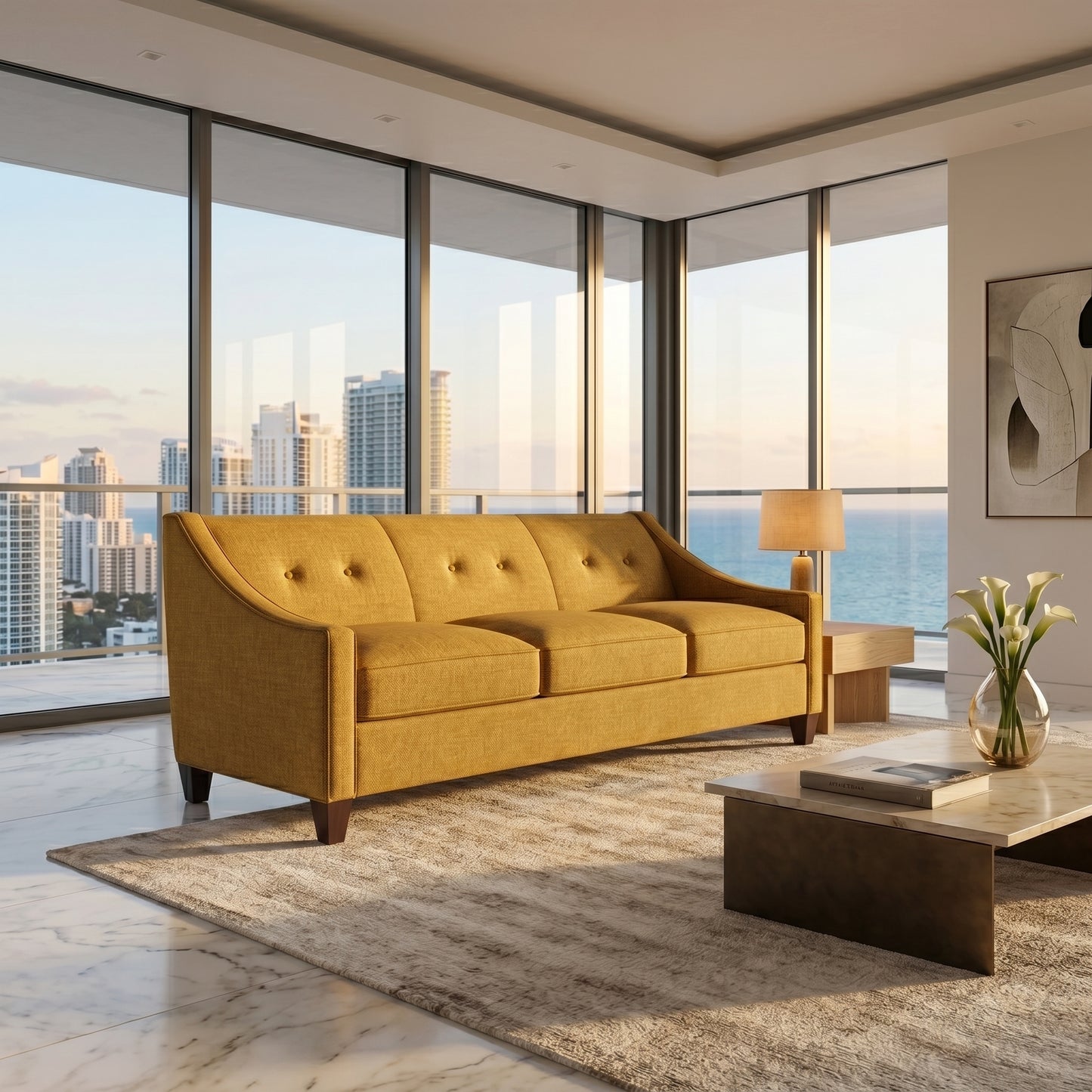 Berlin Classic Sofa – 87" American-Made 3-Seat Sofa - Hepburn Chai Tea - Fabric (2)