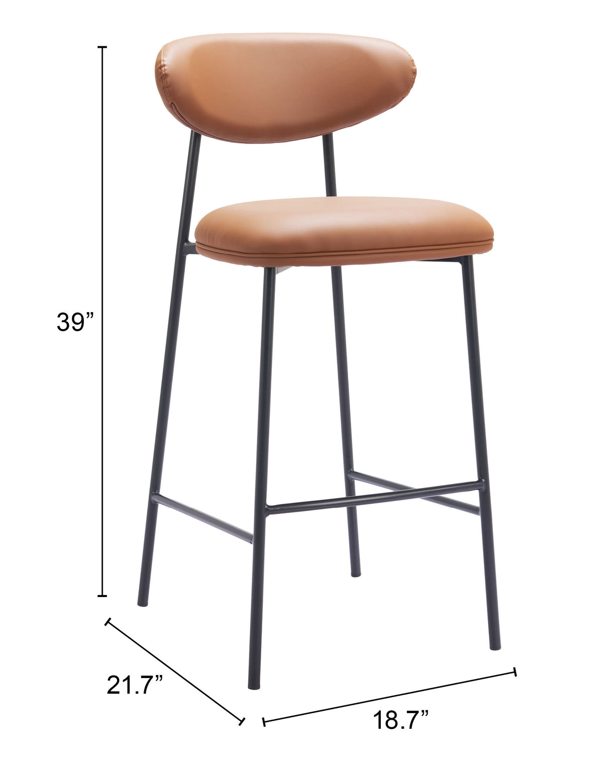 Rorun Brown Barstool (Set of 2)