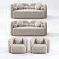 Kenna Living Room Set in Light Beige, 2 Loveseats + 2 Square Chairs