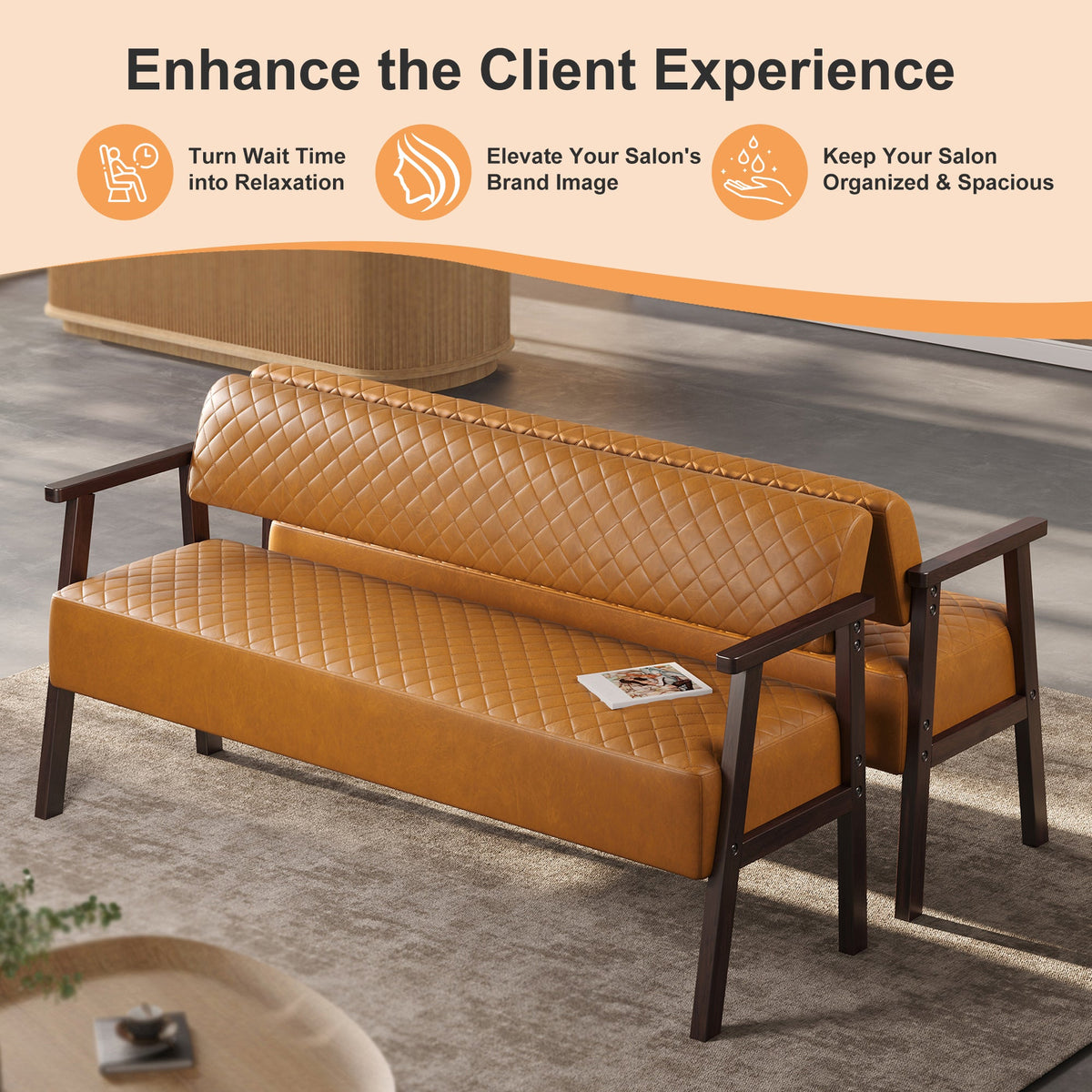 Belden Diamond-Quilted Faux Leather Bench